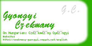 gyongyi czekmany business card